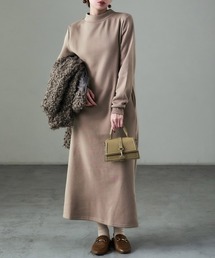 Fashion Letter | 裏起毛 ハイネックルームワンピース M-LLsize(ルームワンピース)