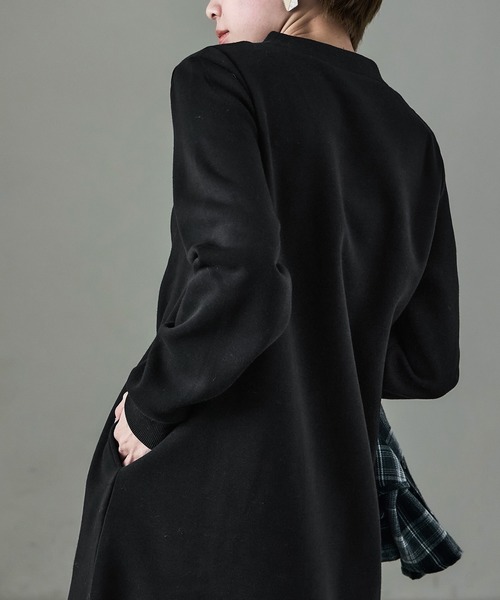 Fashion Letter（ファッションレター）の「裏起毛 ハイネックルームワンピース M-LLsize（ルームワンピース・レディース・グレイッシュベージュ/ブラック/グレー/チャコール・LL/L/M）」の5枚目の写真