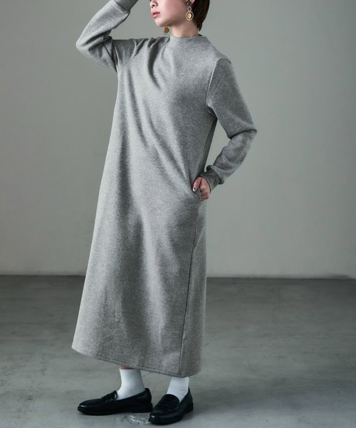 Fashion Letter（ファッションレター）の「裏起毛 ハイネックルームワンピース M-LLsize（ルームワンピース・レディース・グレイッシュベージュ/ブラック/グレー/チャコール・LL/L/M）」の9枚目の写真