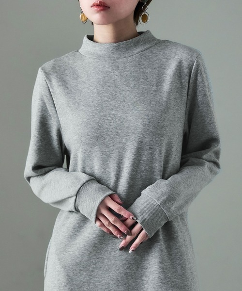 Fashion Letter（ファッションレター）の「裏起毛 ハイネックルームワンピース M-LLsize（ルームワンピース・レディース・グレイッシュベージュ/ブラック/グレー/チャコール・LL/L/M）」の11枚目の写真