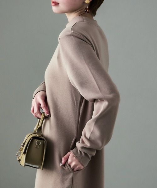 Fashion Letter（ファッションレター）の「裏起毛 ハイネックルームワンピース M-LLsize（ルームワンピース・レディース・グレイッシュベージュ/ブラック/グレー/チャコール・LL/L/M）」の18枚目の写真