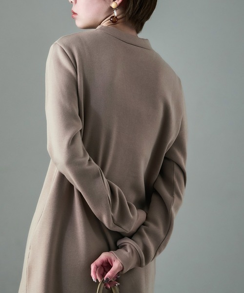 Fashion Letter（ファッションレター）の「裏起毛 ハイネックルームワンピース M-LLsize（ルームワンピース・レディース・グレイッシュベージュ/ブラック/グレー/チャコール・LL/L/M）」の19枚目の写真