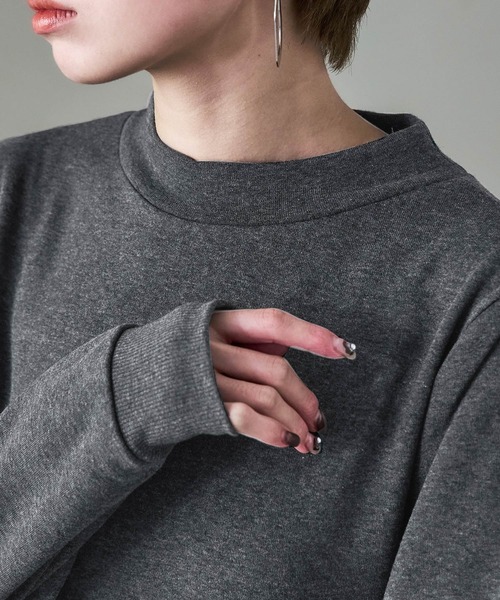 Fashion Letter（ファッションレター）の「裏起毛 ハイネックルームワンピース M-LLsize（ルームワンピース・レディース・グレイッシュベージュ/ブラック/グレー/チャコール・LL/L/M）」の21枚目の写真