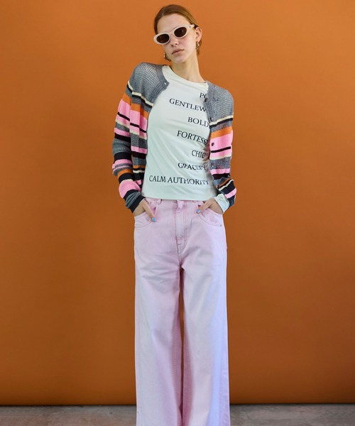 セール】Mesh Border Cardigan/メッシュボーダーカーディガン