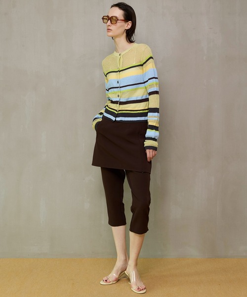 MAISON SPECIAL（メゾンスペシャル）の「Mesh Border Cardigan/メッシュボーダーカーディガン（カーディガン/ボレロ・レディース・ライム/グレー/ブラック・FREE）」の19枚目の写真