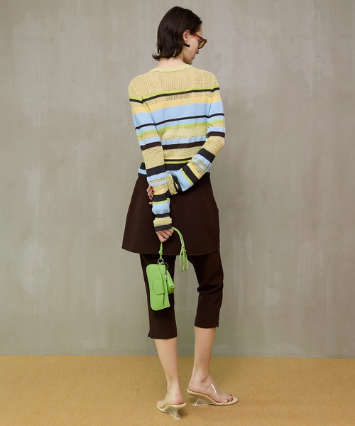 MAISON SPECIAL（メゾンスペシャル）の「Mesh Border Cardigan/メッシュボーダーカーディガン（カーディガン/ボレロ・レディース・ライム/グレー/ブラック・FREE）」の21枚目の写真