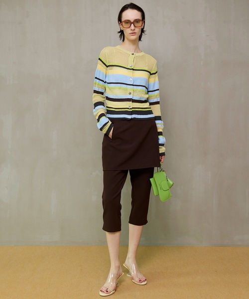 MAISON SPECIAL（メゾンスペシャル）の「Mesh Border Cardigan/メッシュボーダーカーディガン（カーディガン/ボレロ・レディース・ライム/グレー/ブラック・FREE）」の22枚目の写真