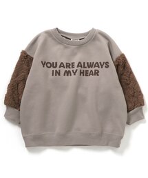 BREEZE | 【あったか/裏起毛】袖ジャガードファーフリース切替トレーナー_ジュニア対応(スウェット)