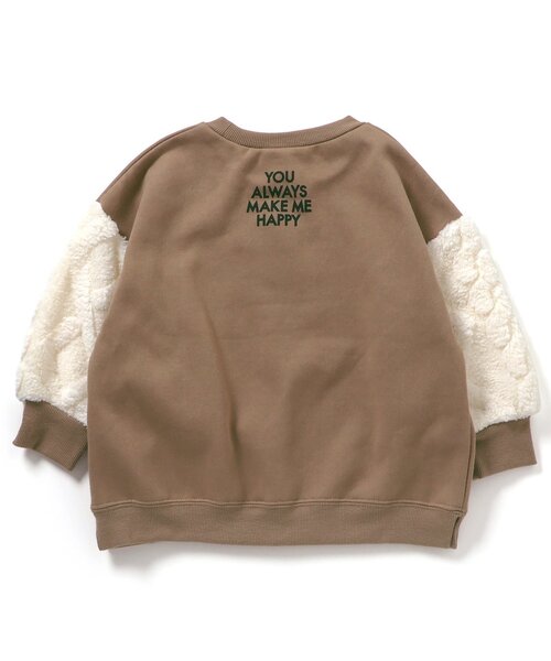 BREEZE（ブリーズ）の「【あったか/裏起毛】袖ジャガードファーフリース切替トレーナー_ジュニア対応（スウェット・キッズ・ベージュ/グレー・80/140/130/120/110/100/90）」の11枚目の写真