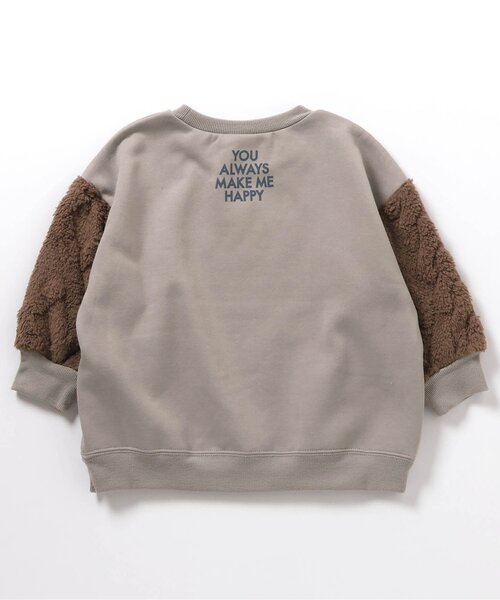 BREEZE（ブリーズ）の「【あったか/裏起毛】袖ジャガードファーフリース切替トレーナー_ジュニア対応（スウェット・キッズ・ベージュ/グレー・80/140/130/120/110/100/90）」の12枚目の写真