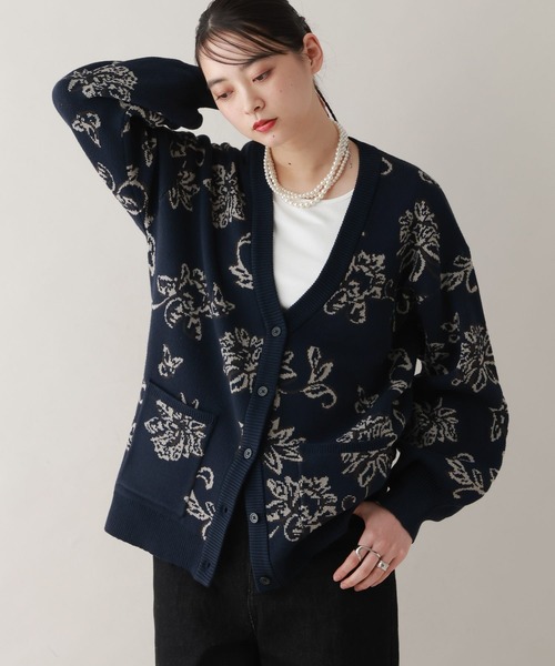 RAGEBLUE（レイジブルー）の「ボタニカルジャガードニットカーディガン（ニット/セーター・レディース・ネイビー/ホワイト/グレー・FREE）」の17枚目の写真