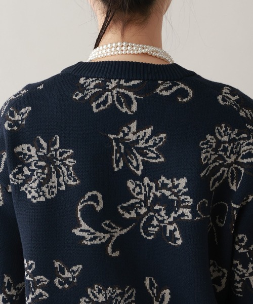 RAGEBLUE（レイジブルー）の「ボタニカルジャガードニットカーディガン（ニット/セーター・レディース・ネイビー/ホワイト/グレー・FREE）」の21枚目の写真