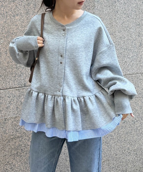 RANAN（ラナン）の「前後2WAYフリルペプラムショートカーデ（カーディガン/ボレロ・レディース・グレー/オフホワイト/ブラック・L/LL/M）」の17枚目の写真