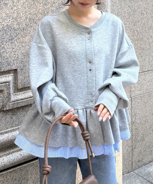 RANAN（ラナン）の「前後2WAYフリルペプラムショートカーデ（カーディガン/ボレロ・レディース・グレー/オフホワイト/ブラック・L/LL/M）」の18枚目の写真