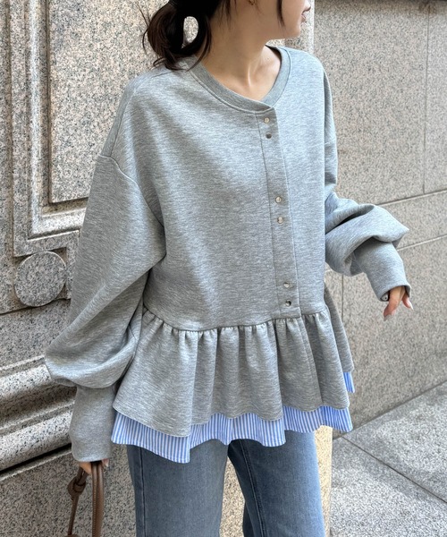 RANAN（ラナン）の「前後2WAYフリルペプラムショートカーデ（カーディガン/ボレロ・レディース・グレー/オフホワイト/ブラック・L/LL/M）」の19枚目の写真