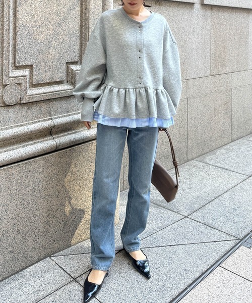 RANAN（ラナン）の「前後2WAYフリルペプラムショートカーデ（カーディガン/ボレロ・レディース・グレー/オフホワイト/ブラック・L/LL/M）」の22枚目の写真