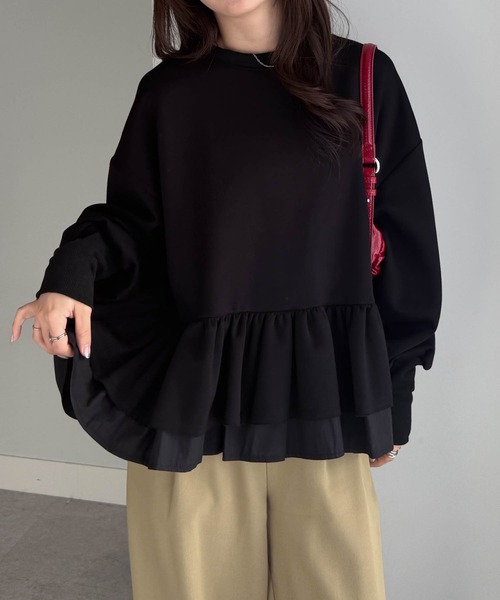 RANAN（ラナン）の「前後2WAYフリルペプラムショートカーデ（カーディガン/ボレロ・レディース・グレー/オフホワイト/ブラック・L/LL/M）」の12枚目の写真