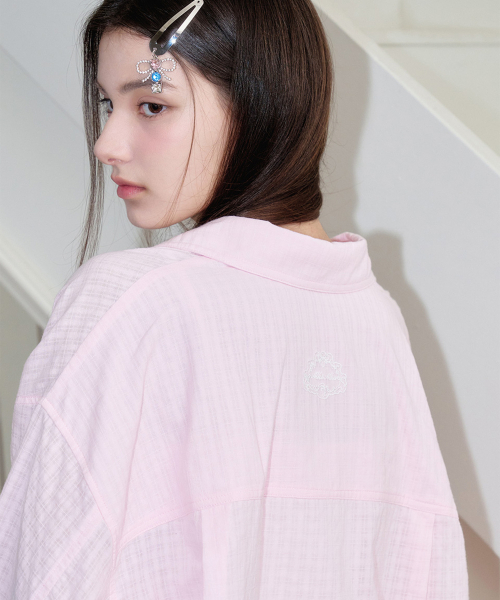 ALKI ALKA(アルキアルカ)の「Loose-Fit Check Shirt (Pink)(シャツ/ブラウス・レディース・ピンク・FREE)」の4枚目の写真