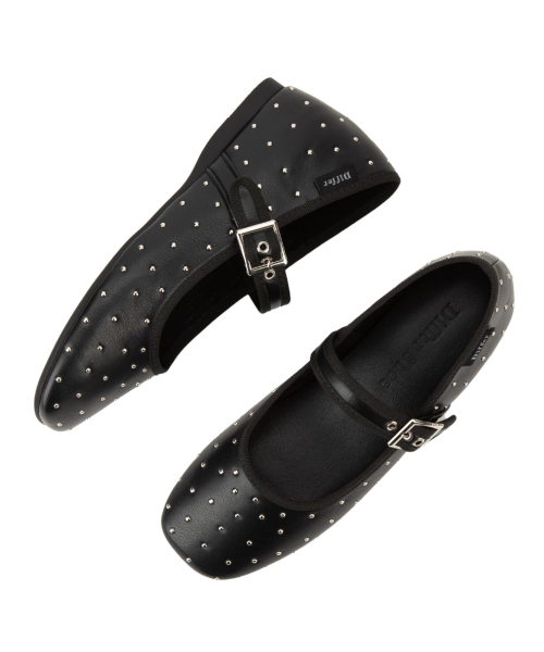 DIFFERSHOE（ディファーシュー）の「ベルリン スクエア ドット メリージェーン 5CM [レザー]（バレエシューズ・レディース・ブラック・22.5cm/23cm/23.5cm/24cm/24.5cm/25cm）」の13枚目の写真
