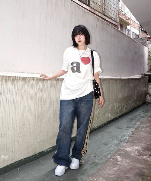 KANEITEI（カネイテイ）の「A LOVE ショートスリーブ（ホワイト）（Tシャツ/カットソー・レディース・ホワイト・SMALL/MEDIUM/LARGE）」の9枚目の写真