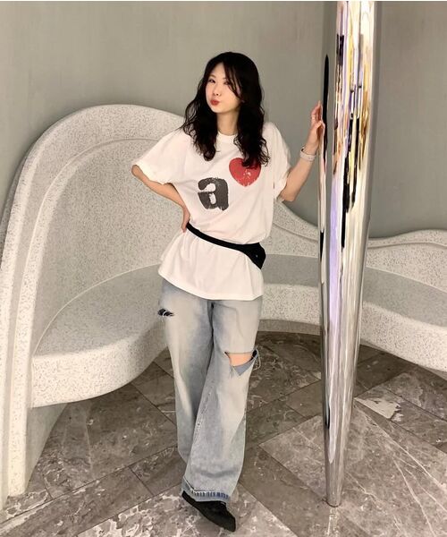 KANEITEI（カネイテイ）の「A LOVE ショートスリーブ（ホワイト）（Tシャツ/カットソー・レディース・ホワイト・SMALL/MEDIUM/LARGE）」の13枚目の写真