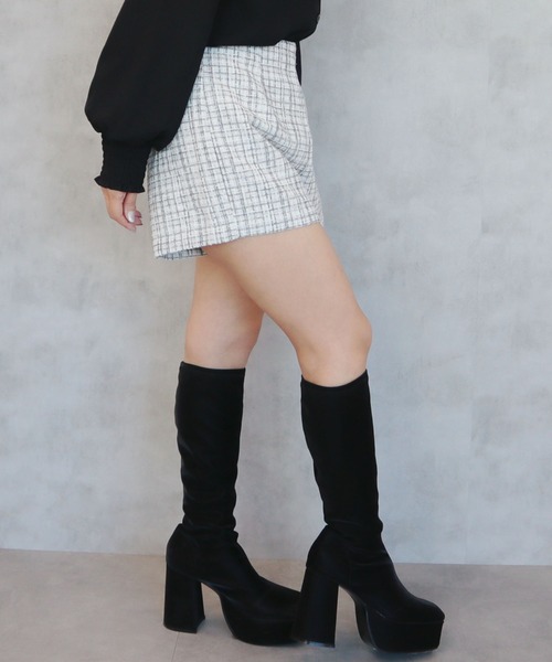 CECIL McBEE（セシルマクビー）の「ファンシーツイードショートパンツ（その他パンツ・レディース・アイボリー/ベージュ/グレー/ブラック・MEDIUM）」の10枚目の写真