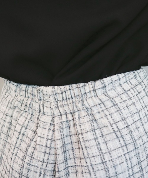CECIL McBEE（セシルマクビー）の「ファンシーツイードショートパンツ（その他パンツ・レディース・アイボリー/ベージュ/グレー/ブラック・MEDIUM）」の13枚目の写真