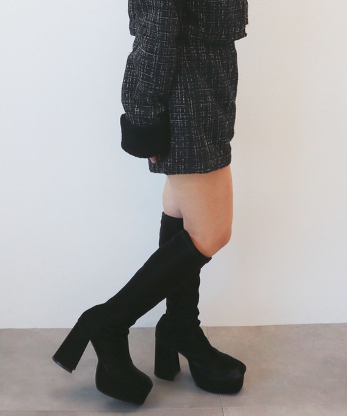 CECIL McBEE（セシルマクビー）の「ファンシーツイードショートパンツ（その他パンツ・レディース・アイボリー/ベージュ/グレー/ブラック・MEDIUM）」の16枚目の写真