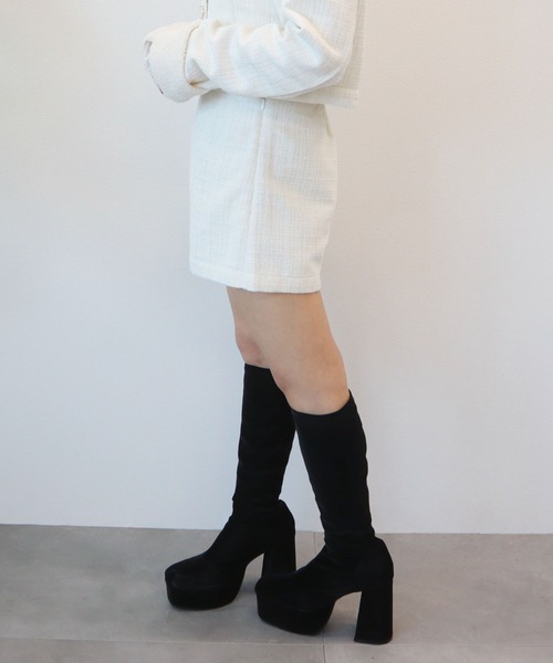 CECIL McBEE（セシルマクビー）の「ファンシーツイードショートパンツ（その他パンツ・レディース・アイボリー/ベージュ/グレー/ブラック・MEDIUM）」の19枚目の写真