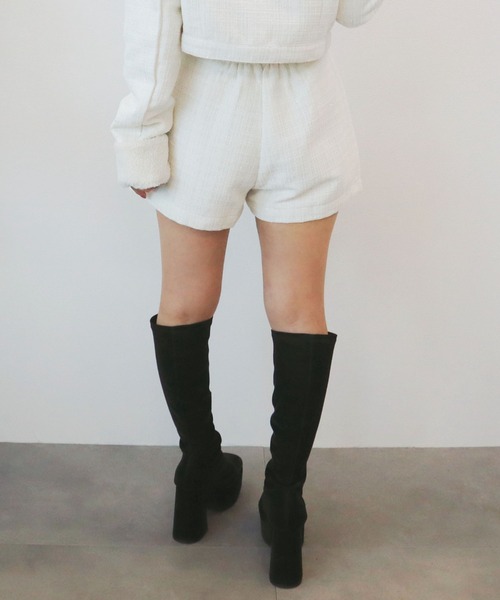 CECIL McBEE（セシルマクビー）の「ファンシーツイードショートパンツ（その他パンツ・レディース・アイボリー/ベージュ/グレー/ブラック・MEDIUM）」の20枚目の写真