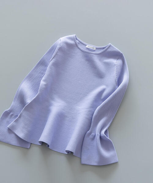 NATURAL BEAUTY BASIC(ナチュラルビューティーベーシック)の「◇ベルスリーブペプラムニット(ニット/セーター・レディース・オフホワイト/ラベンダー/ライトグリーン・FREE)」の19枚目の写真