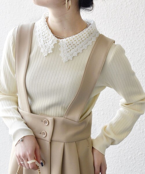 Ｙ's 21AW 美品 リブニット 解れ加工 スヌード アイボリー 予約]バックラウンドオープンリブニット/アイボリー – Lumier