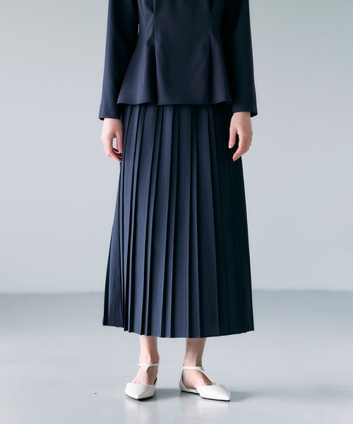 N.O.R.C（ノーク）の「プリーツスカート【CLEAN MOTION】（スカート・レディース・ネイビー/オフホワイト/グレイッシュベージュ・S/M）」の21枚目の写真