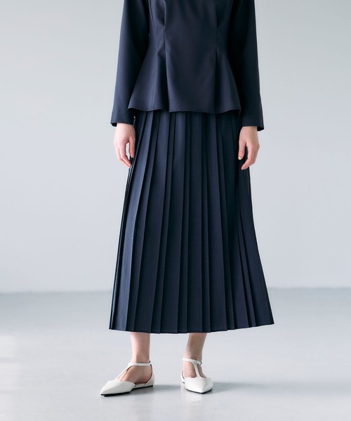 N.O.R.C（ノーク）の「プリーツスカート【CLEAN MOTION】（スカート・レディース・ネイビー/オフホワイト/グレイッシュベージュ・S/M）」の22枚目の写真