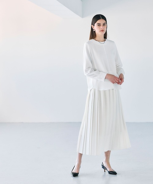 N.O.R.C（ノーク）の「プリーツスカート【CLEAN MOTION】（スカート・レディース・ネイビー/オフホワイト/グレイッシュベージュ・S/M）」の7枚目の写真