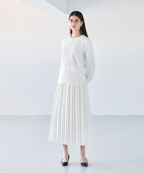 N.O.R.C（ノーク）の「プリーツスカート【CLEAN MOTION】（スカート・レディース・ネイビー/オフホワイト/グレイッシュベージュ・S/M）」の9枚目の写真