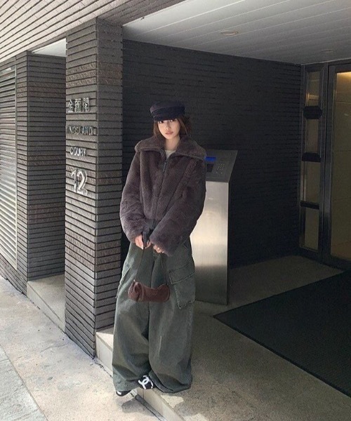 FUNdaysion(ファンデイション)の「ショート丈ジップファーコート(その他アウター・レディース・ブラウン/モカ・M)」の17枚目の写真