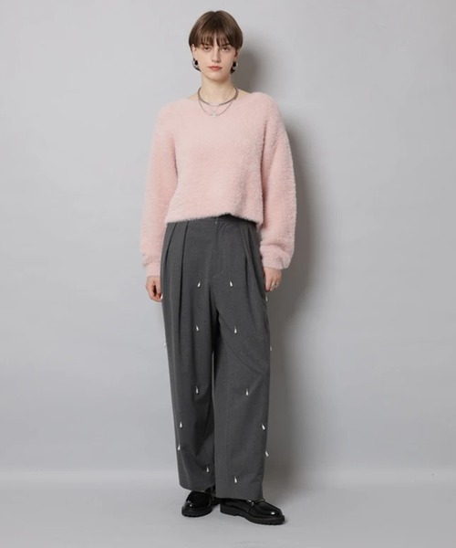 CADUNE（カデュネ）の「パール付きラウンドパンツ（その他パンツ・レディース・チャコールグレー/ブラック・38/36/34）」の6枚目の写真