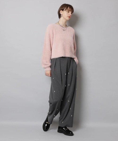 CADUNE（カデュネ）の「パール付きラウンドパンツ（その他パンツ・レディース・チャコールグレー/ブラック・38/36/34）」の7枚目の写真