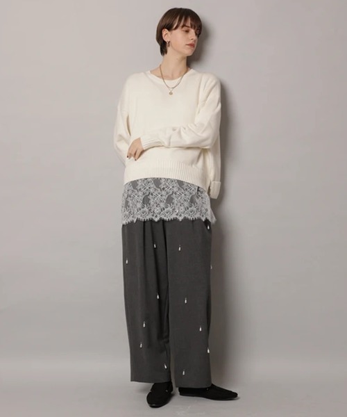 CADUNE（カデュネ）の「パール付きラウンドパンツ（その他パンツ・レディース・チャコールグレー/ブラック・38/36/34）」の9枚目の写真