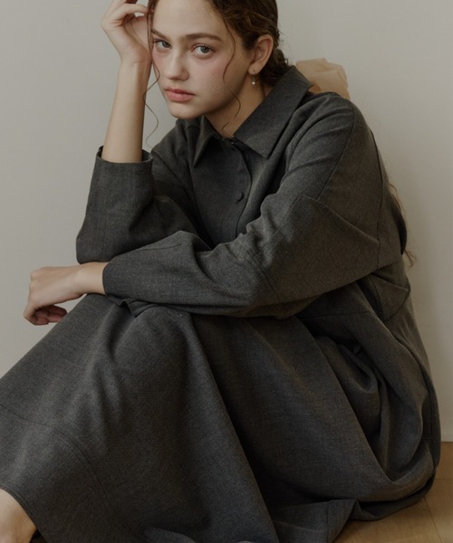 waist tack cocoon onepiece/ウエストタックコクーンワンピース