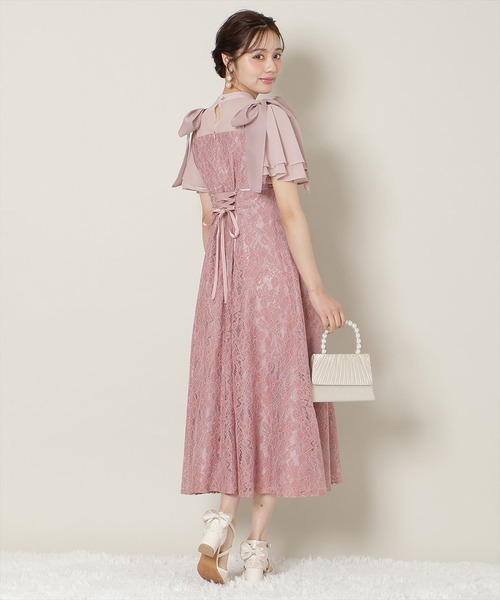 WILLSELECTION(ウィルセレクション)の「肩リボンパイピングレースワンピース(ドレス・レディース・ピンク/サックスブルー/ブラック・FREE)」の5枚目の写真
