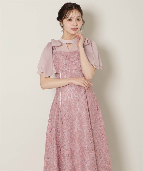 WILLSELECTION(ウィルセレクション)の「肩リボンパイピングレースワンピース(ドレス・レディース・ピンク/サックスブルー/ブラック・FREE)」の6枚目の写真