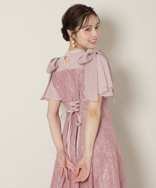 WILLSELECTION(ウィルセレクション)の「肩リボンパイピングレースワンピース(ドレス・レディース・ピンク/サックスブルー/ブラック・FREE)」の7枚目の写真