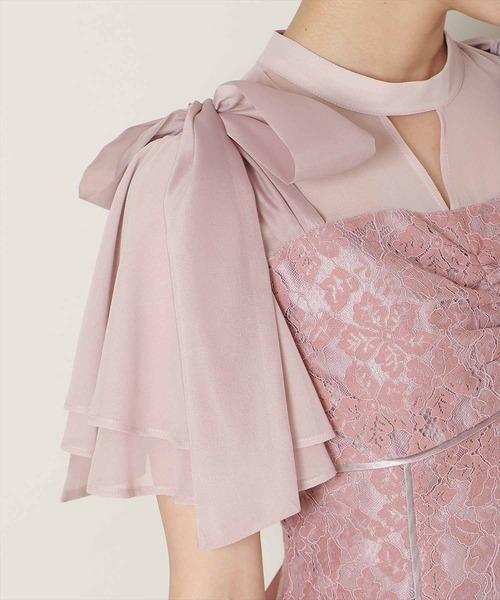 WILLSELECTION(ウィルセレクション)の「肩リボンパイピングレースワンピース(ドレス・レディース・ピンク/サックスブルー/ブラック・FREE)」の8枚目の写真