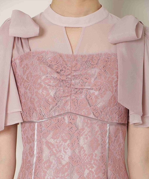 WILLSELECTION(ウィルセレクション)の「肩リボンパイピングレースワンピース(ドレス・レディース・ピンク/サックスブルー/ブラック・FREE)」の9枚目の写真