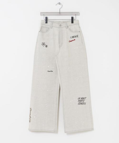 PICCADILLY(ピカデリー)の「『別注』PICCADILLY×URBAN RESEARCH 刺繍デニムパンツ(デニムパンツ・レディース・ライトグレー/ライトインディゴブルー・40/38/36)」の6枚目の写真