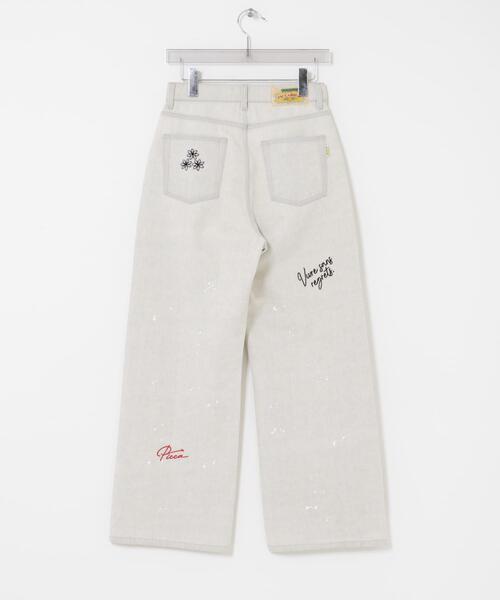 PICCADILLY(ピカデリー)の「『別注』PICCADILLY×URBAN RESEARCH 刺繍デニムパンツ(デニムパンツ・レディース・ライトグレー/ライトインディゴブルー・40/38/36)」の7枚目の写真
