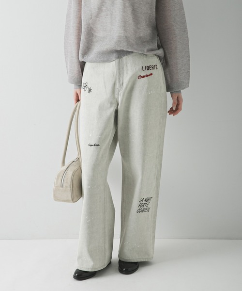 PICCADILLY(ピカデリー)の「『別注』PICCADILLY×URBAN RESEARCH 刺繍デニムパンツ(デニムパンツ・レディース・ライトグレー/ライトインディゴブルー・40/38/36)」の9枚目の写真