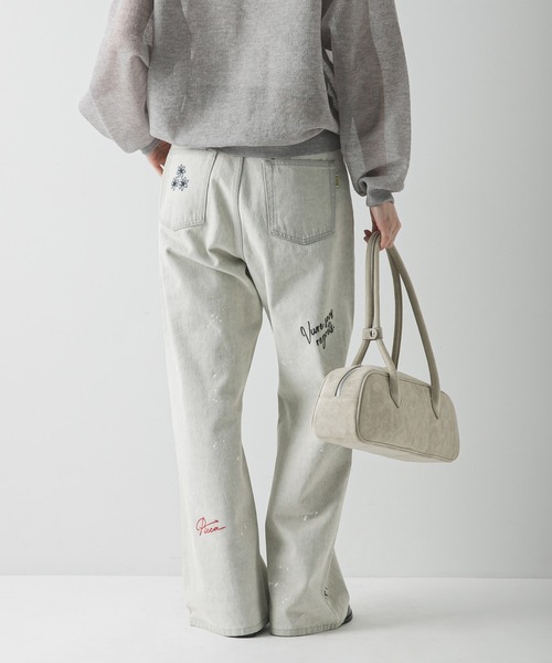 PICCADILLY(ピカデリー)の「『別注』PICCADILLY×URBAN RESEARCH 刺繍デニムパンツ(デニムパンツ・レディース・ライトグレー/ライトインディゴブルー・40/38/36)」の10枚目の写真